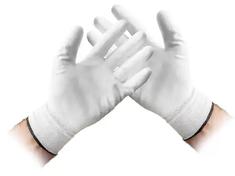 ⁨12 szt. Rękawice Wampirki  PU białe rozm.7 (1PH)⁩ w sklepie Wasserman.eu