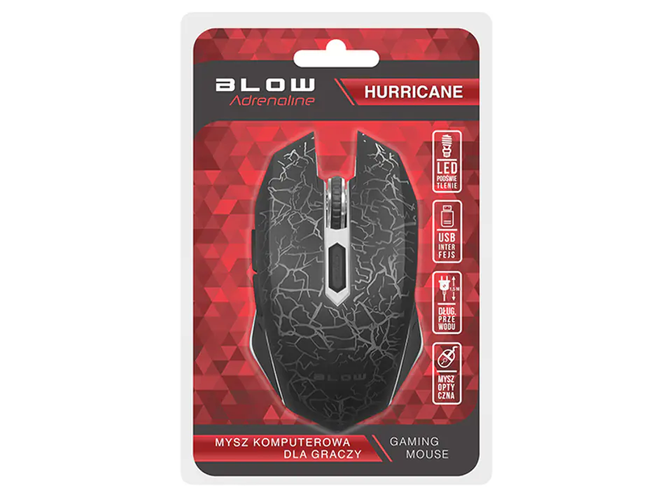 ⁨BLOW HURRICANE mouse Right-hand USB Type-A Optical 2400 DPI⁩ at Wasserman.eu