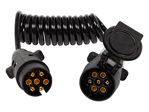 ⁨23-227# Przewód spiralny 7 pin 1,5m przedłużacz do przyczepki⁩ w sklepie Wasserman.eu