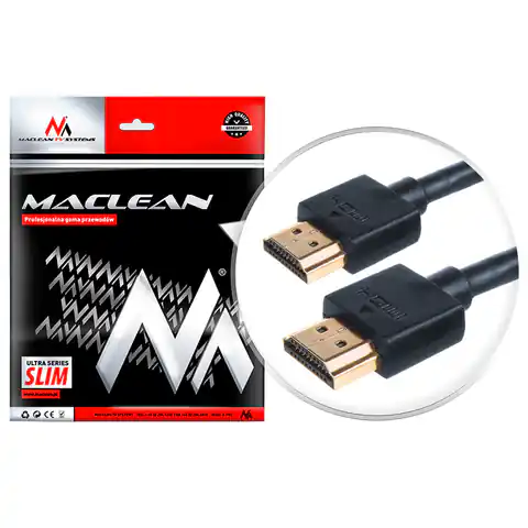 ⁨Cable Maclean, HDMI-HDMI,v1.4, A-A, ULTRA SLIM, 2m, MCTV-702⁩ at Wasserman.eu