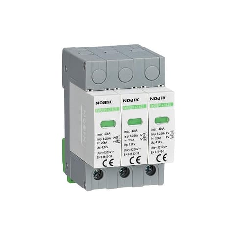 ⁨Ogranicznik przep. NOARK, SPD Ex9UEP Noark 1500DC/typ T1+ T2/6.25kA/3 moduły szer.⁩ w sklepie Wasserman.eu