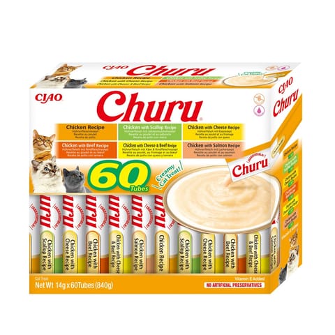 ⁨INABA CAT CHURU VARIETIES - kurczak - przysmak dla kota 60 x 14 g⁩ w sklepie Wasserman.eu