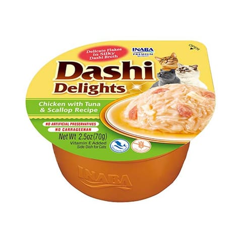 ⁨INABA DASHI DELIGHTS Kurczak Tuńczyk & Przegrzebki 70g bulion dla kota⁩ w sklepie Wasserman.eu