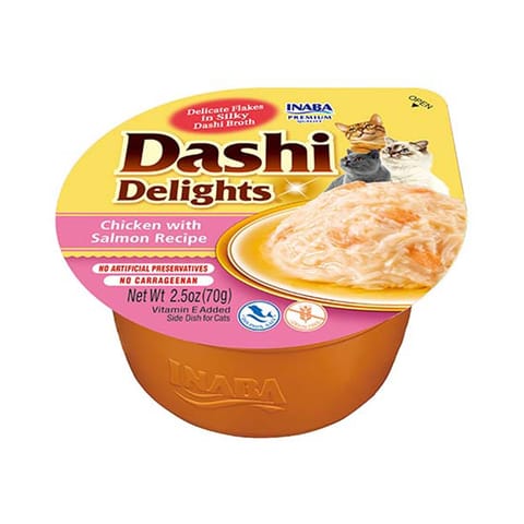 ⁨INABA Dashi Delights Chicken with salmon in broth - cat treats - 70g⁩ at Wasserman.eu