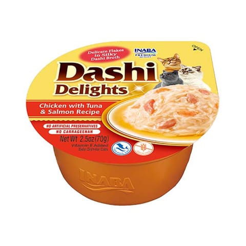 ⁨INABA Dashi Delights chicken tuna & salmon bouillon - cat treat - 70g⁩ at Wasserman.eu