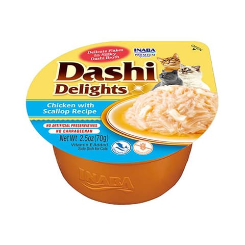 ⁨INABA Dashi Delights Chicken with scallop in broth - cat treats - 70g⁩ at Wasserman.eu