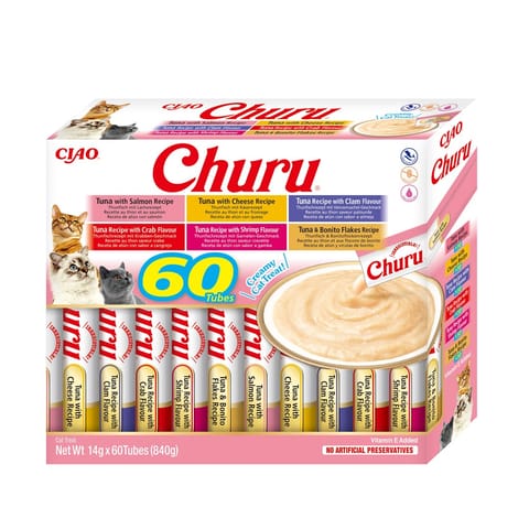 ⁨INABA Churu Variety box Tuna - cat treats - 60 x 14g⁩ at Wasserman.eu