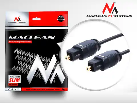 ⁨Przewód optyczny Toslink T-T Maclean, ultra slim, 5m, MCTV-755⁩ w sklepie Wasserman.eu