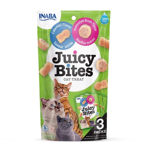 ⁨INABA Juicy Bites O smaku domowego bulionu i kalmara - przysmak dla kota - 3x11,3 g⁩ w sklepie Wasserman.eu