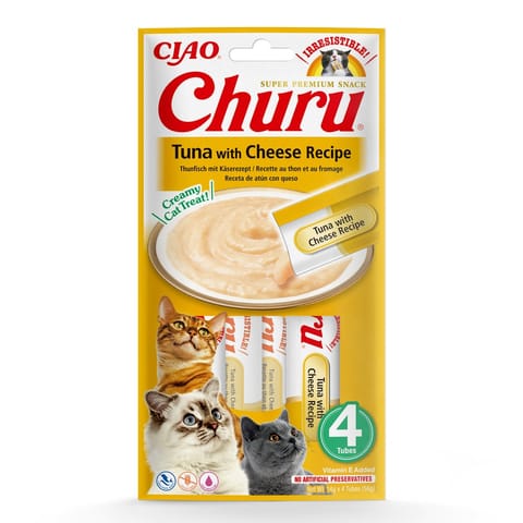 ⁨INABA Churu Tuna with cheese Recipe  - cat treats - 4x14 g⁩ at Wasserman.eu