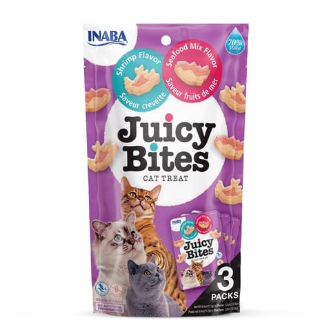 ⁨INABA Juicy Bites Shrimp and Seafood - cat treats - 3x11,3 g⁩ at Wasserman.eu