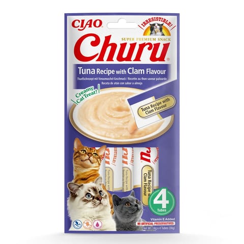 ⁨INABA Churu Tuna with clam flavour - cat treats - 4x14 g⁩ at Wasserman.eu