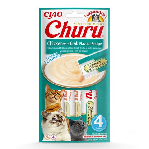 ⁨INABA Churu Chicken with Crab Recipe - cat treats - 4x14 g⁩ at Wasserman.eu