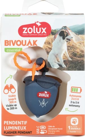 ⁨ZOLUX Zawieszka do obroży BIVOUAK nieb orzech USB⁩ w sklepie Wasserman.eu