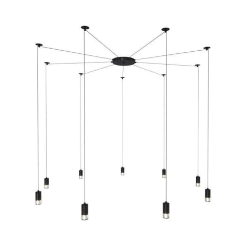 ⁨Pendant lamp LINEA-9 black (Matt black)⁩ at Wasserman.eu