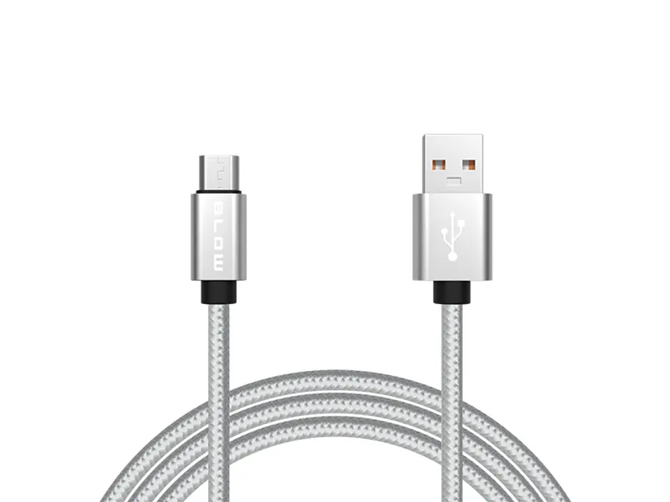 Przyłącze USB A - micro B 1,0m plecionka-srebrny w sklepie Wasserman.eu