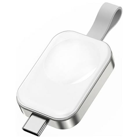 ⁨4smarts Bezprzewodowa ładowarka do Apple Watch z wejśćiem USB-C white/biała 541225⁩ w sklepie Wasserman.eu