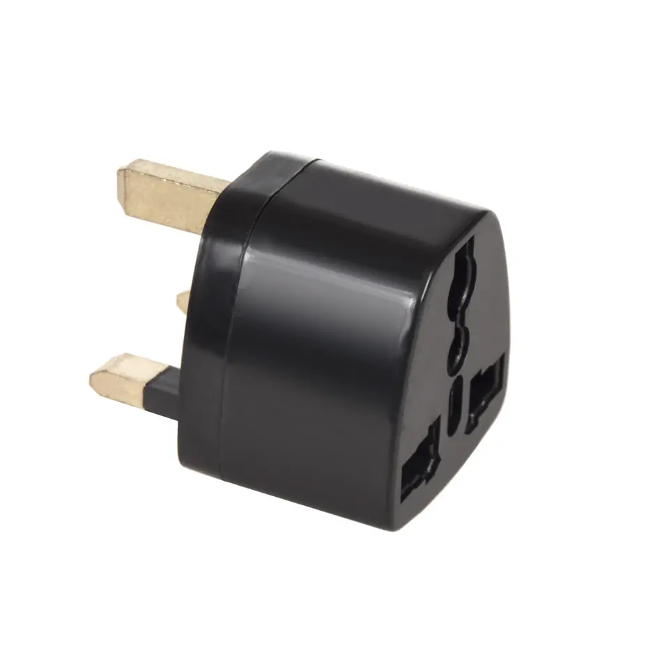 ⁨Adapter socket EU Maclean, For UK plug, Black, MCE154⁩ at Wasserman.eu