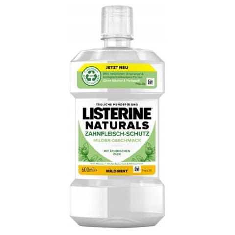 ⁨Listerine Naturals Mild Mint Płyn do Płukania Jamy Ustnej 600 ml⁩ w sklepie Wasserman.eu