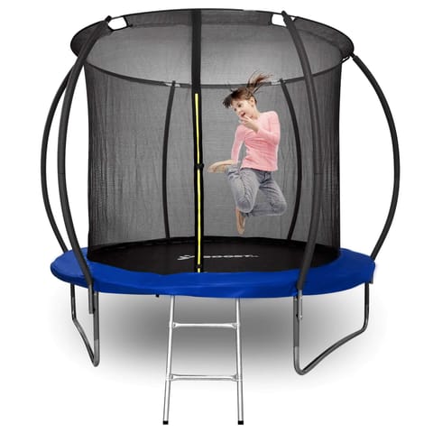 Trampolina z siatką i drabinką HENZEN 305 cm niebieska FT10 w sklepie Wasserman.eu