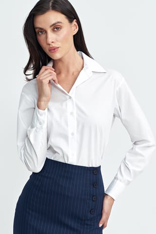 ⁨Koszula body - biały - K84 (kolor biały, rozmiar 40)⁩ w sklepie Wasserman.eu