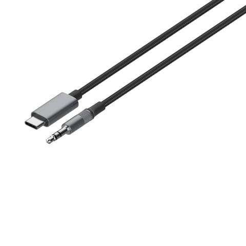 ⁨Kabel adapter DAC z USB-C na Jack 3,5mm 1m szary⁩ w sklepie Wasserman.eu