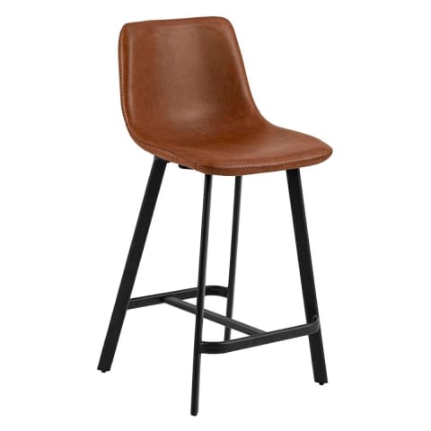 ⁨Bar stool Oregon PU brandy Low⁩ at Wasserman.eu