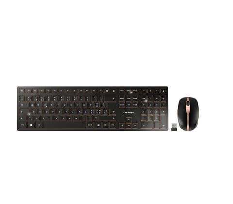 ⁨CHERRY Desktop DW 9100 SLIM [CH] WL AES black/copper BT Lithium Battery - weeks of use without charging⁩ at Wasserman.eu