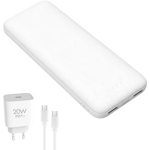 ⁨PLATINET POWER BANK SET 10000 MAH + 20W PD CHARGER + 1M CABLE WHITE [45998]⁩ at Wasserman.eu