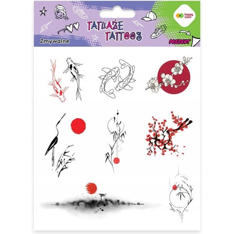 ⁨Naklejki TATUAŻE zmywalne JAPANESE 150x200mm HA 4261 1520-UR02 Happy Color⁩ w sklepie Wasserman.eu