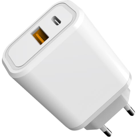 ⁨Ładowarka sieciowa 230V PLATINET 1xUSB-A + 1xUSB-C 30W biała⁩ w sklepie Wasserman.eu