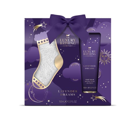 ⁨THE LUXURY BATHING COMPANY Zestaw prezentowy Lavender Dreams (balsam do stóp 100ml + skarpetki)⁩ w sklepie Wasserman.eu