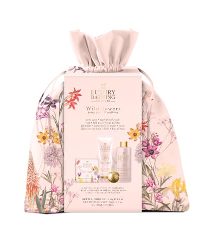 ⁨THE LUXURY BATHING COMPANY Zestaw prezentowy Wildflowers - Peony,Peach & Raspberry (woreczek) 1op.⁩ w sklepie Wasserman.eu