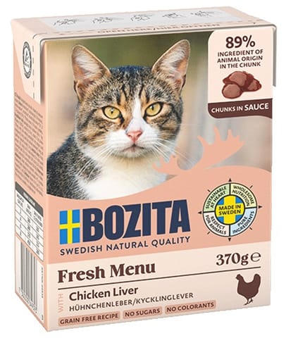⁨Bozita z Wątróbką Kurczaka kawałki w sosie kartonik 370g⁩ w sklepie Wasserman.eu
