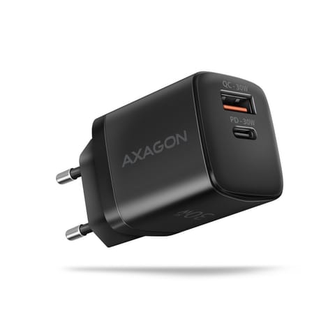 ⁨AXAGON ACU-PQ30, PD&QC wall charger 30W black⁩ at Wasserman.eu