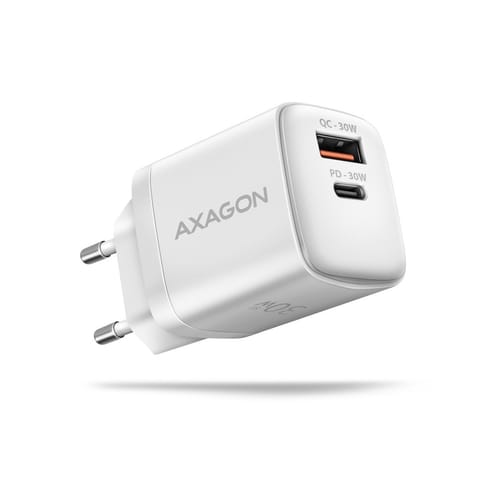 ⁨AXAGON ACU-PQ30W PD&QC wall charger 30W white⁩ at Wasserman.eu