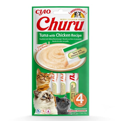 ⁨INABA Churu Tuna with chicken - cat treats - 4x14 g⁩ at Wasserman.eu