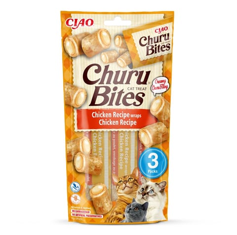 ⁨INABA Churu Bites Chicken recipe wraps - cat treats - 3x10 g⁩ at Wasserman.eu