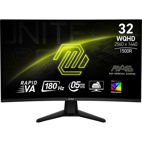 ⁨MSI MAG 32CQ6F computer monitor 80 cm (31.5") 2560 x 1440 pixels Wide Quad HD Black⁩ at Wasserman.eu