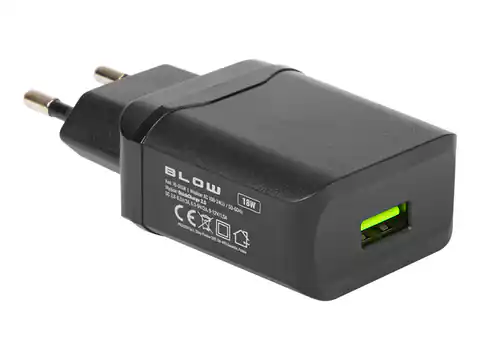 ⁨Network charger. with gn. USB QC3.0 18W black⁩ at Wasserman.eu