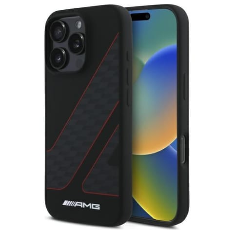 ⁨AMG AMHMP16L2SCFR iPhone 16 Pro 6.3"      czarny/black hardcase Checkered Flag Pattern MagSafe⁩ w sklepie Wasserman.eu