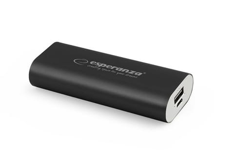 ⁨EMP105K Esperanza power bank 4400mah hadron czarny⁩ w sklepie Wasserman.eu