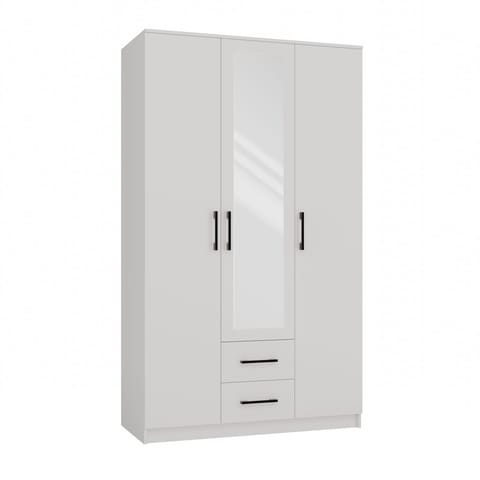 ⁨Topeshop ROMANA 120 BIEL bedroom wardrobe/closet 6 shelves 3 door(s) White⁩ at Wasserman.eu