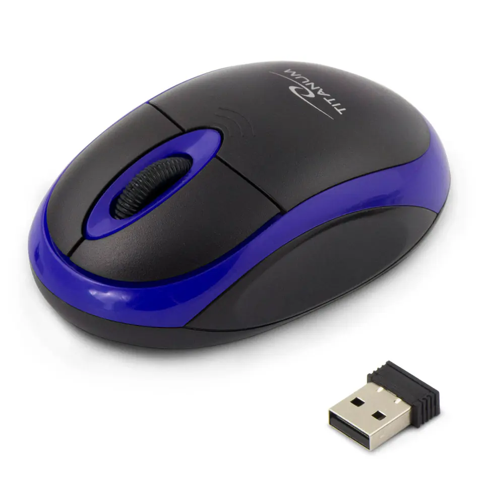 ⁨TITANUM MOUSE VOLTURE 3D OPTICAL WIRELESS 2.4GHz BLACK/BLUE⁩ at Wasserman.eu