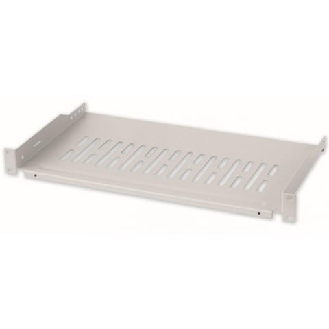 ⁨Półka 1U 255mm Rack 19, 2 pkt mocowania, perforowana, szara⁩ w sklepie Wasserman.eu