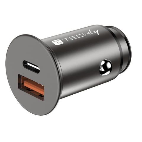 ⁨Ładowarka TECHLY 1x USB typ C Czarny IUSB2-CAR5-AC38W⁩ w sklepie Wasserman.eu