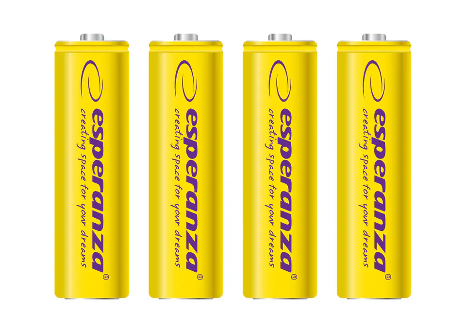 ⁨EZA104Y Esperanza rechargeable batteries ni-mh aa 2000mah 4pcs. amber⁩ at Wasserman.eu