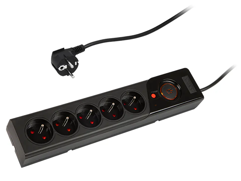 ⁨Power strip Z5 1.5M 5x230V 10A Z5/15/CZ black⁩ at Wasserman.eu