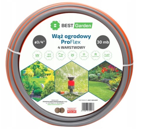 ⁨WĄŻ OGRODOWY 3/4” 30m PRO FLEX BEST GARDEN⁩ w sklepie Wasserman.eu