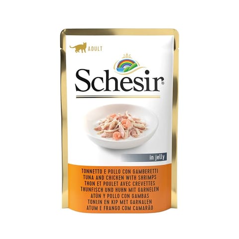 ⁨SCHESIR Adult Tuńczykiem AND Kurczak z SHRIMPS 85g⁩ w sklepie Wasserman.eu